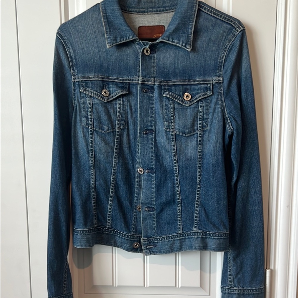(Up) Cycled Blue Denim Jacket with Floral Embroidery